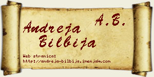 Andreja Bilbija vizit kartica